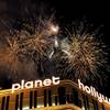 Fireworks erupt over Planet Hollywood and the Strip on New Year's Eve 2009.