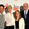 Miss America Organization Chairman Sam Haskell III introduced the celebrity judges at a press conference in Planet Hollywood on Jan. 27, 2010. From left are Vivica A. Fox, Dave Koz, Brooke White, Shawn Johnson, Rush Limbaugh and Katie Harman.