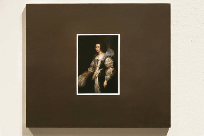 This small trompe l’oeil painting by Victoria Gitman at the Las Vegas Art Museum is meant to trick the eye.