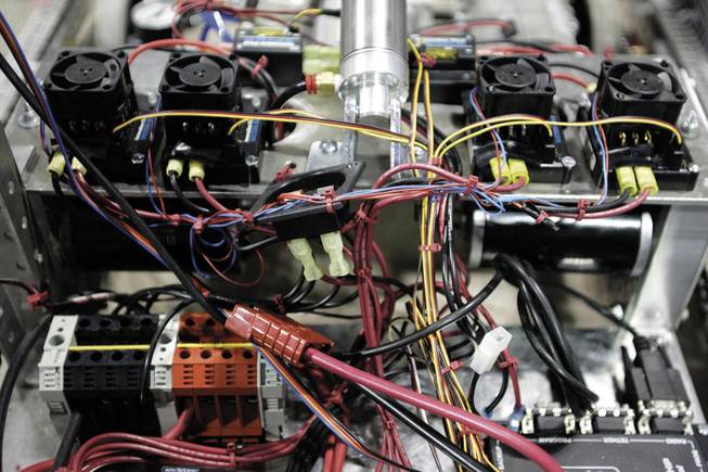 Reno's Coral Academy of Science's robot reveals its inner workings. Other robots sport such creative names as "CNTRL Z" and "Pit Boss II."