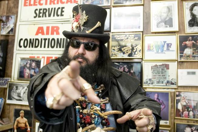 Buffalo Jim Barrier, a colorful wrestling promoter and auto mechanic who had a running feud with former Crazy Horse Too owner Rick Rizzolo, has died.
Clark County Coroner Mike Murphy says the body of the 55-year-old Barrier was found Sunday afternoon at a Motel 6 on Boulder Highway and positively identified by a family member. Barrier was pronounced dead at 2:30 p.m.