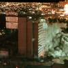 A side view of the El Rancho's Oct. 3, 2000 implosion. The building was demolished to make room for Turnberry Place, a set of high-rise luxury condominiums.
A side view of the El Rancho's Oct. 3, 2000 implosion. The building was demolished to make room for Turnberry Place, a set of high-rise luxury condominiums.