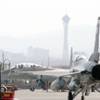 Photo: Exhaust from planes obscure the Stratosphere Tower Photo: Exhaust from planes obscure the Stratosphere Tower