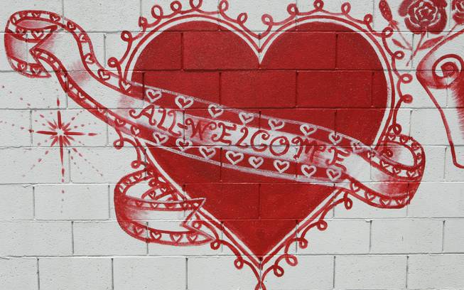 A painting adorns the wall of The First Wedding Chapel in Las Vegas (formerly the Garden of Love wedding chapel) on Thursday. The new owner promises a new image for the chapel.