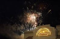 Fireworks burst over the Santa Fe as part of the Fourth of July festivities.