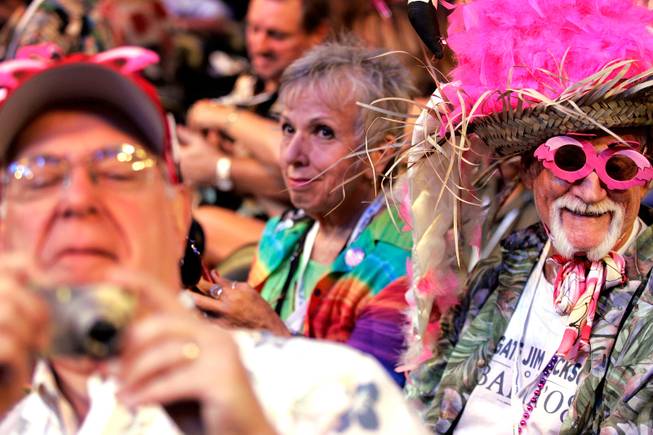 Jim Jackson was the most photographed person on the first day of the Democratic National Convention. He was constantly being bombarded by photographers (including myself). He took it all very well. It was interesting looking back later at the different ways people photographed him. Jim Jackson was the craziest of an already intense-looking Florida delegation. They sure know how to dress up, those Floridians. -- Leila Navidi