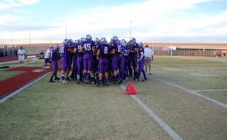 The Silverado Skyhawks get pumped up before heading to the field for their first game of the season against the Desert Pines Jaguars. 