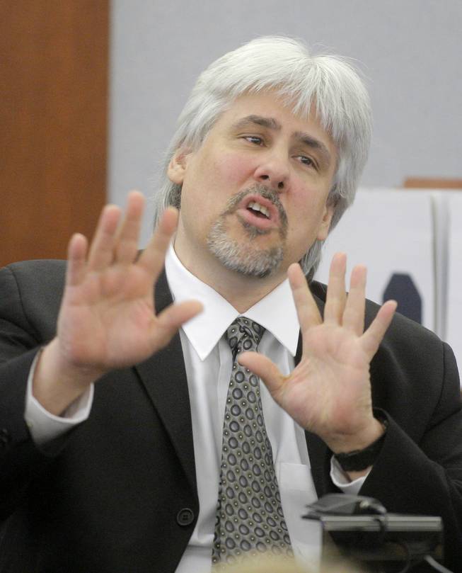 Thomas Riccio testifies during O.J. Simpson's trial in Las Vegas, Thursday, Sept. 18, 2008. Simpson faces 12 charges, including felony kidnapping, armed robbery and conspiracy.