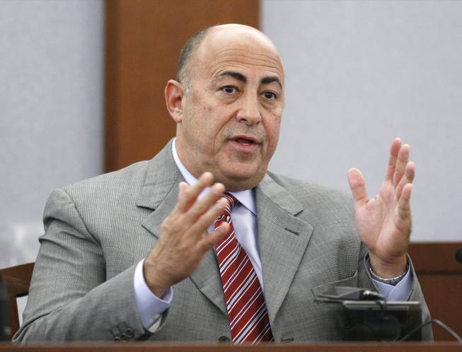 Charles Ehrlich testifies during O.J. Simpson's trial in Las Vegas, Monday, Sept. 22, 2008. Simpson faces 12 charges, including felony kidnapping, armed robbery and conspiracy. 