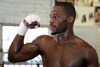Undefeated light heavyweight boxer Chad Dawson of the U.S. poses for photographers during a work out at Johnny Tocco's Ring Side Gym Wednesday October 1, 2008. Dawson will challenge IBF champion Antonio Tarver, also of the U.S., in the Pearl Theater at the Palms in Las Vegas on Saturday, October 11.

