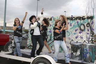 Members of the 2009 senior class practice a dance routine to Michael Jackson 
