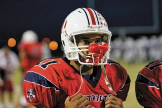 Liberty High School senior running back Shaun Murray waits to take the field against Basic on Oct. 3.
