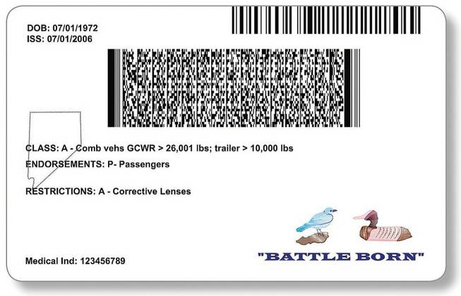 Back of the new Nevada driver's license. 