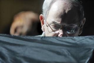 Daniel Kinch votes early at the Galleria Mall on Monday.
