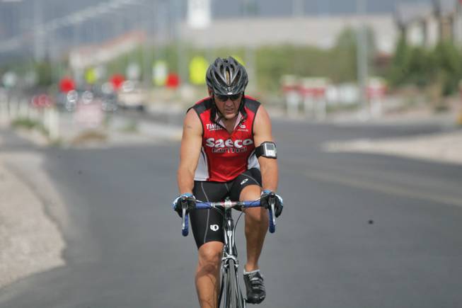 Cole Freestone prepares for the upcoming Silverman Triathlon.