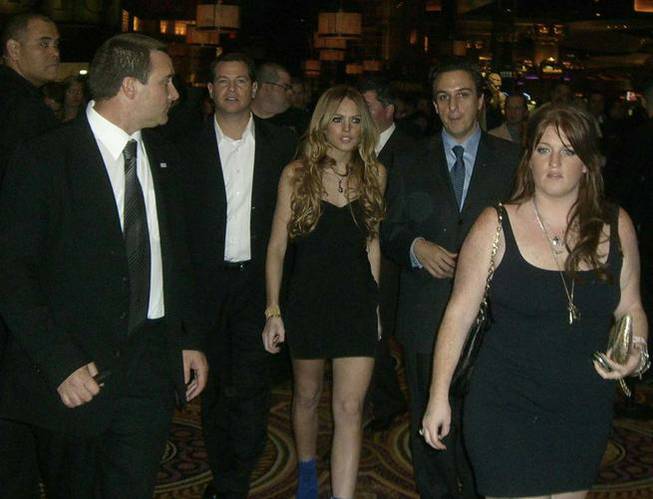Lindsay Lohan arrives at Pure. 