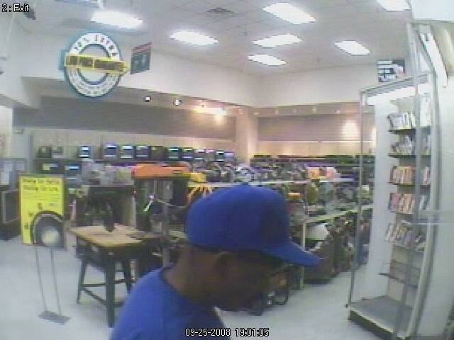 North Las Vegas Police are searching for this man in connection with a robbery at 7 p.m.  Sept. 25 at the Super Pawn at 1611 Las Vegas Blvd.  