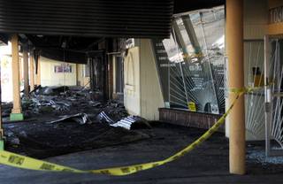 Authorities are investigating a fire that began early Friday at a shopping center in northwest Las Vegas. The blaze damaged seven businesses at the Twin Lakes Plaza Shopping Center at North Rancho Road and West Washington Avenue.

