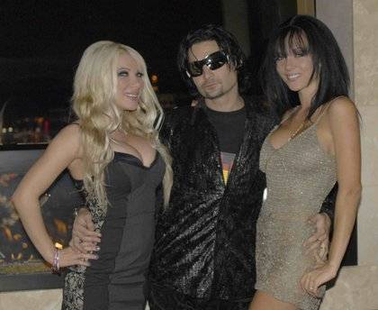 Corey Feldman at the Palms with his wife, Susie Sprague Feldman, and Rock of Love 2's Daisy de la Hoya.