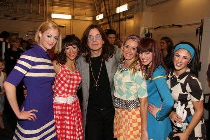 Ozzy Osbourne with members of the Love cast at The Mirage.