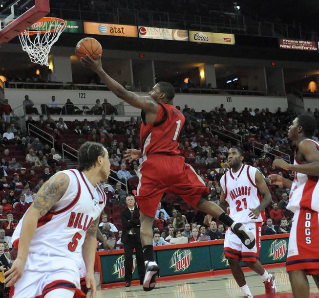 Wink Adams of UNLV lays it in for two Wednesday ...