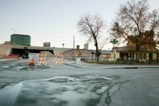 F Street stops at the underpass of I-15 at the corner of F Street and McWilliams in Las Vegas Tuesday, December 9, 2008. 
