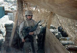 Gallagher is shown during one of this three tours in Iraq. Gallagher has the letters he sent home, and he has those he wrote that were never sent -- those that would have been sent had he died.