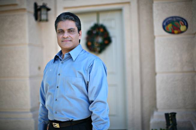 Alonso Flores at his home in Las Vegas. 