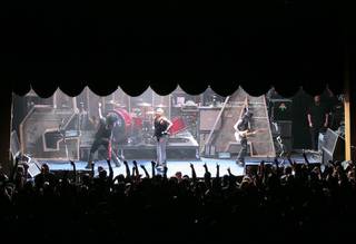 Motley Crue onstage.