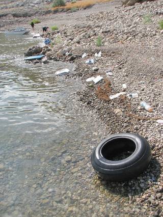 Martin Dean Dupalo and a couple friends found piles of trash along the shore during a trip to Lake Mead cove last fall.