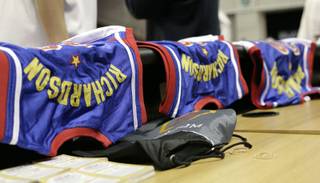 The Harlem Globetrotters visited Las Vegas and put on a show for the Orleans Arena crowd Wednesday. The Globetrotters have not lost  a game since January 5, 1971. 
