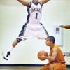Palo Verde point guard D.J. Stennis jumps while defending Legacy's Mark Wedlow during a Panthers' home game. Palo Verde point guard D.J. Stennis jumps while defending Legacy's Mark Wedlow during a Panthers' home game.