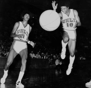 UNLV's Robert Smith chases after a loose ball. Smith ran the point for the Hardway Eight, the first UNLV team to advance to a Final Four. 