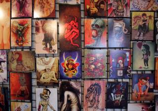 The work of Green Valley residents Mike and Dasha Biggs on display in their studio on Casino Center Blvd.