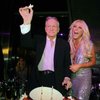 Hugh Hefner and Crystal Harris celebrate Hef's 83rd birthday at the Palms. Hugh Hefner and Crystal Harris celebrate Hef's 83rd birthday at the Palms.