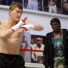 Light welterweight boxer Ricky Hatton of England shadow boxes as trainer Floyd mayweather Sr. looks on during a media workout in Las Vegas, Nevada Thursday, April 16, 2009. Light welterweight boxer Ricky Hatton of England shadow boxes as trainer Floyd mayweather Sr. looks on during a media workout in Las Vegas, Nevada Thursday, April 16, 2009.