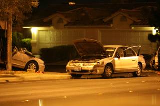 Two people were killed and eight others were injured Friday night in a three-vehicle crash at Spring Mountain Road and Erva Street in the western Las Vegas Valley. 