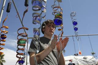 Zach Sell, 15, twirls the 