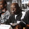 Trainer Jimmy Williams, center, listens to speakers with former light heavyweight champion Antonio Tarver, left, and trainer Buddy McGirt, right, during a news conference at the Hard Rock hotel-casino Thursday May 7, 2009. Tarver will try to regain the IBF title when he meets IBF champion Chad Dawson for a rematch at the Hard Rock on Saturday. Both fighters are of the U.S.  