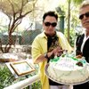 Siegfried Fischbacher, right, and Roy Horn present a birthday cake for their tiger cubs at Siegfried & Roy's Secret Garden at The Mirage. Siegfried Fischbacher, right, and Roy Horn present a birthday cake for their tiger cubs at Siegfried & Roy's Secret Garden at The Mirage.