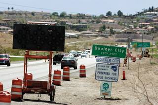 
If many in Boulder City have their way, traffic will be diverted from U.S. 93, above, around town. But a study has questioned the value of the project's first phase.