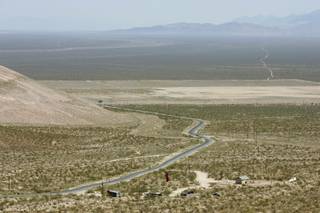 The Goldwell Open Air Museum near Rhyolite is seen from a nearby hilltop May 23, 2009.