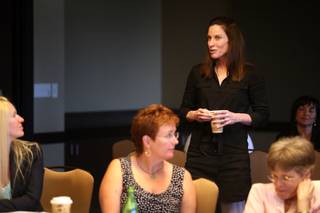 Maureen Peckman introduces herself to a diverse group of experts in dementia social services brought together by the Cleveland Clinic Lou Ruvo Center for Brain Health for a social services planning forum for the new Las Vegas center at the Palms Hotel in Las Vegas on Thursday, May 28, 2009. 
