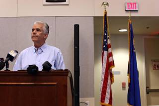 Sen. John Ensign holds a press conference announcing his affair with a staff member at the Lloyd George Federal Building in Las Vegas on Tuesday.