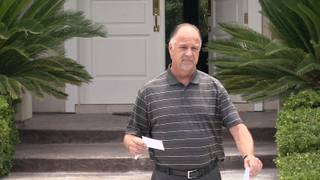 Doug Hampton, husband of Sen. John Ensign's affair partner, Cynthia Hampton, appears in this KLAS-TV video Wednesday. The Hamptons were both employees of Ensign when the affair reportedly took place, and in a letter to Fox News, Doug Hampton blamed Ensign's 