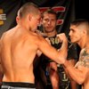 Nate Diaz (left) and Joe Stevenson face of during The Ultimate Fighter weigh-in at The Palms Friday.  The TUF 9 finale will be held Saturday inside the Pearl at The Palms.


