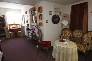 The Treasured Times Tearoom is one of the rooms refurbished in the Boulder Dam Hotel under the supervision of manager Roger Shoaff. The tearoom, one of the amenities and sources of revenue at the hotel, offers tea by reservation only.