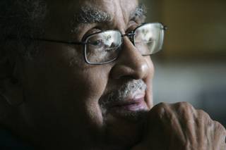 Jazz legend Jimmy Wilkins in his Las Vegas home Friday, June 19, 2009.