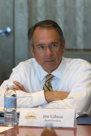 Board President James B. Gibson listens to a speaker Tuesday during the Henderson Space and Science Center Advisory Board meeting.