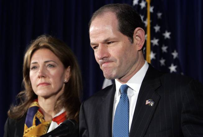 <strong>Name:</strong> Eliot Spitzer<br>
<strong>Position:</strong> New York governor<br>
<strong>When disclosed:</strong> March 10, 2008<br>
<strong>Who with:</strong> Six to eight prostitutes<br>
<strong>Length of infidelity:</strong> Unknown<br>
<strong>How disclosed:</strong> News conference<br>
<strong>Wife at podium:</strong> Yes<br>
<strong>Conduct/emotions at the disclosure:</strong> Stoic, took no questions<br>
<strong>Immediate fallout:</strong> Announced resignation from governor's office on March 12, 2008, amid threats of impeachment<br>